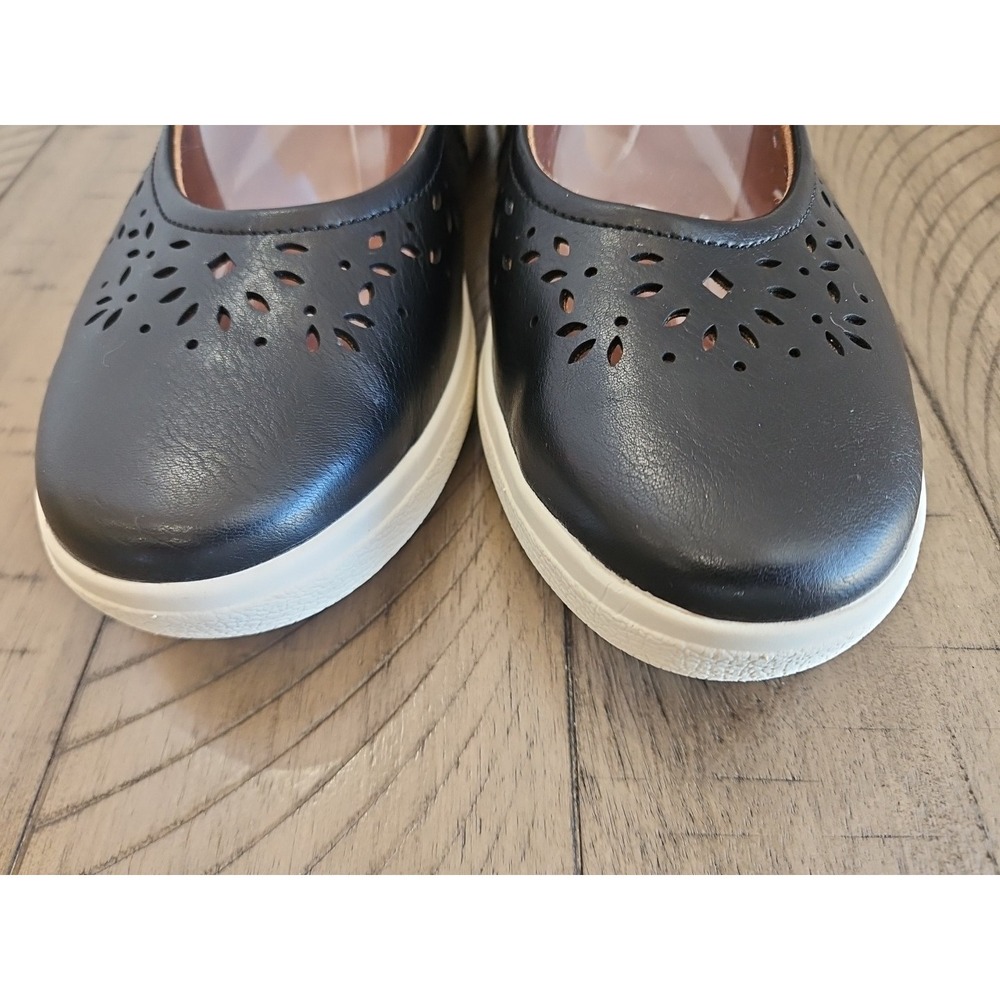 Aetrex Mary Jane Shoes 10.5 11 Black Women Emerson Cut Out Minimalist Preppy - Picture 9 of 14